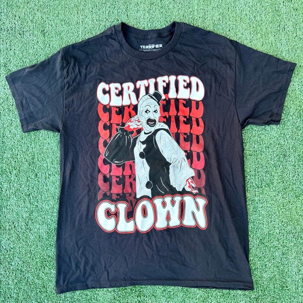 Terrifier Art The Clown Graphic T Shirt Black Shirt Certified Clown Tee